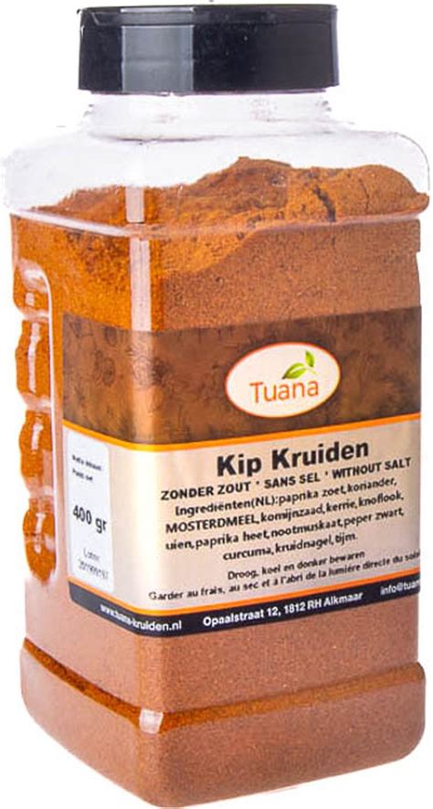 Tuana Kruiden Kip Kruiden Zonder Zout Gp0137 400 Gram