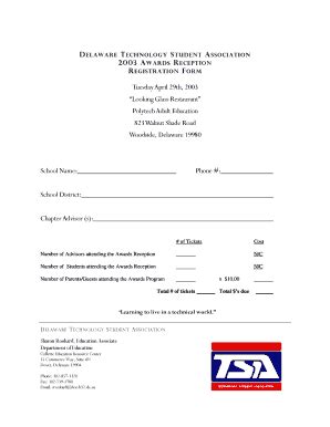 Fillable Online Doe K De Awards Reception Registration Form Pdf Doe