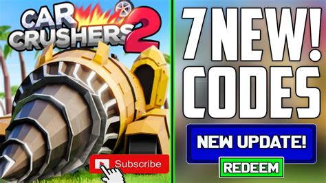 ALL NEW WORKING CAR CRUSHERS 2 ROBLOX CODES 2024 CAR CRUSHERS 2