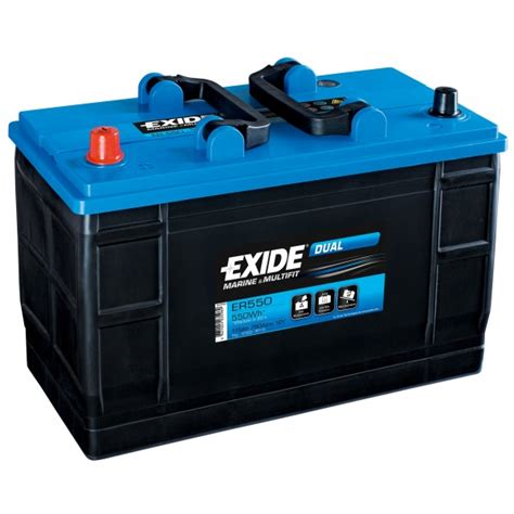 Batterie Décharge lente 12v 135ah C100 115Ah C20 EXIDE ER550 DUAL