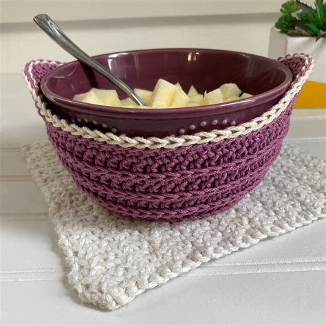 Practical Crochet Bowl Cozy Pattern For Your Home Simply Hooked By Janet