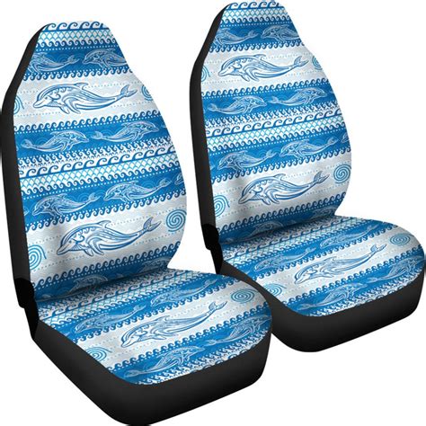 Dolphin Tribal Print Pattern Universal Fit Car Seat Covers - JorJune