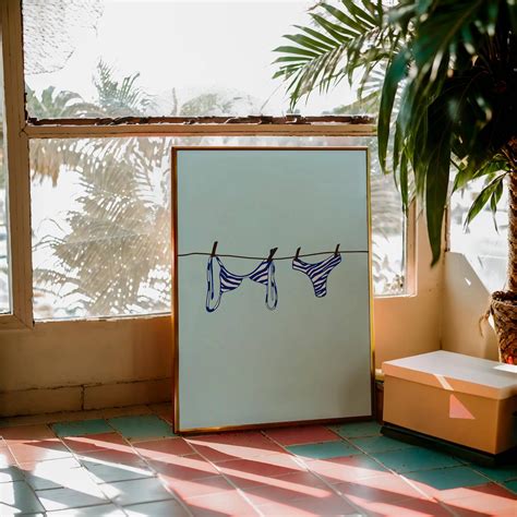 Trendy Bikini Print Coastal Wall Art Coconut Girl Decor Cowgirl Decor Beach Inspired Aesthetic