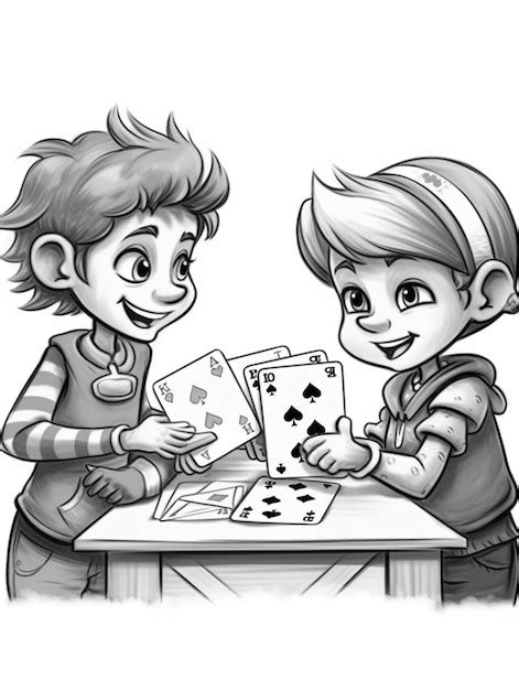 Dos Ni Os Jugando A Las Cartas En Una Mesa Con Una Sonrisa Ai