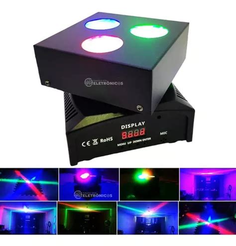 Luz Estrobosc Pica Led Rgb Con Cabezal Giratorio Laser Cannon Luces