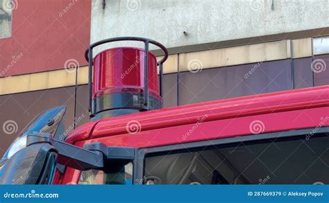 Close Up of Red Flashing Signal Light on the Fire Engine, Fire Truck ...