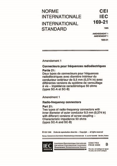 IEC 60169 21 Amd 1 Ed 1 0 B 1996 Amendment No 1 To IEC 169 21