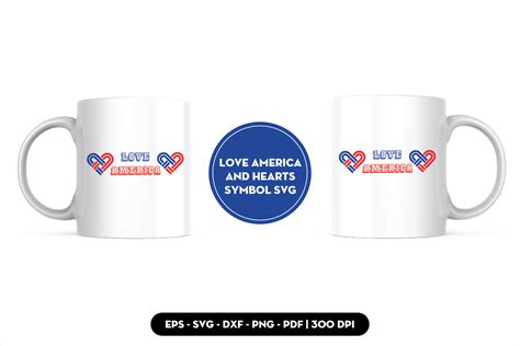 Love America And Hearts Symbol Svg By Thai Thanh Hieu Thehungryjpeg