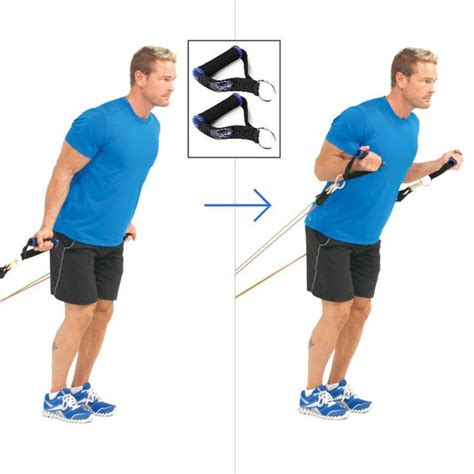 Standing Biceps Curl With Resistance Bands Attached To A Door Anchor Is