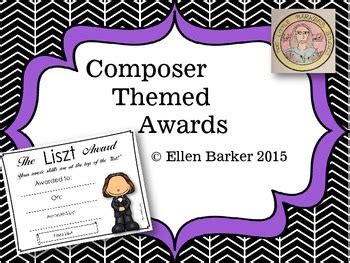 Composer Themed Awards by Two Little Barkers Studio | TpT