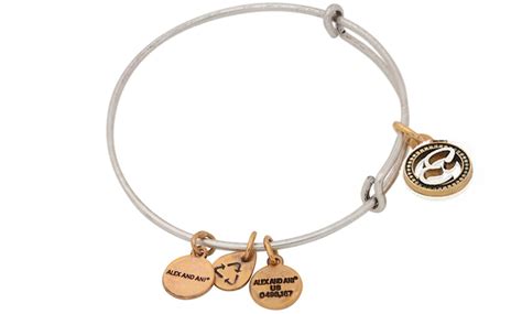 Alex And Ani Initial E TWO TONE Bangle Russian Silver New W Tag Card