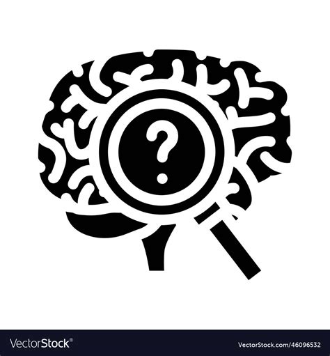 Psychology brain glyph icon Royalty Free Vector Image