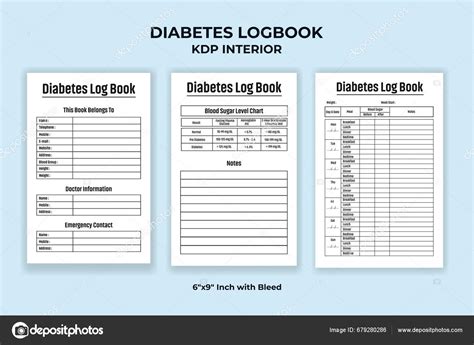 Diabetes Logbook Kdp Interior Stock Vector By Marufagd