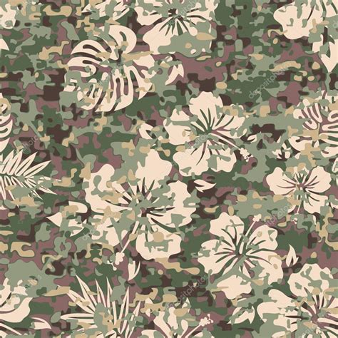 Aloha Hawaiian Shirt Camouflage Pattern Stock Vector By Junglebay