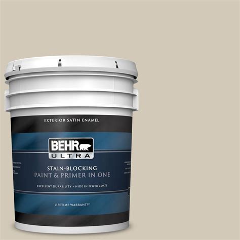 Behr Ultra 5 Gal 750c 3 Sandstone Cliff Satin Enamel Exterior Paint