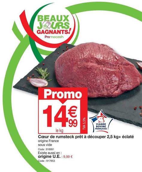 Promo Coeur De Rumsteck Pr T D Couper Kg Clat Origine U E