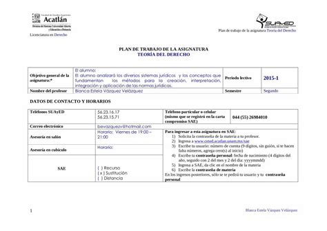 PDF Plan De Trabjo TEORIA DEL DERECHO 2015 1suayed Acatlan Unam Mx