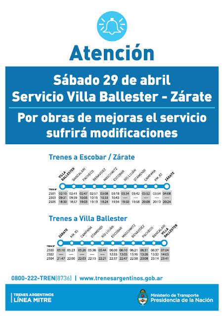 Cr Nica Ferroviaria L Nea Mitre Por Obras Modifican Horario Tren De