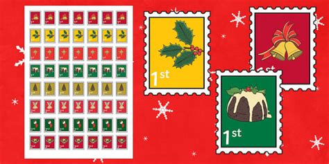 Christmas Stamps For Role Play Teaching Resources Twinkl