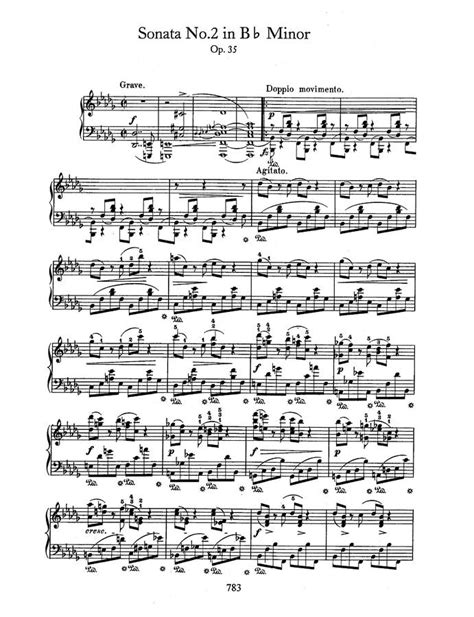 악보 F Chopin 쇼팽 Piano Sonata No 2 장송 행진곡