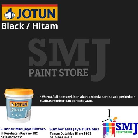 Cat Tembok Plafon Interior Jotun Jotaplast Black Hitam 18L 26Kg