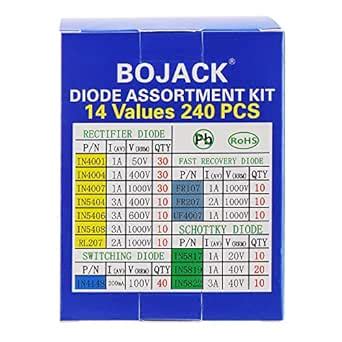 BOJACK Kit Surtido De Diodos De 14 Valores 240 Piezas Contiene