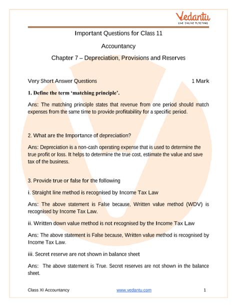 Important Questions For Cbse Class Accountancy Chapter