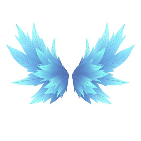 Exquisite Blue Wings Fine Blue Wing Png Transparent Clipart Image