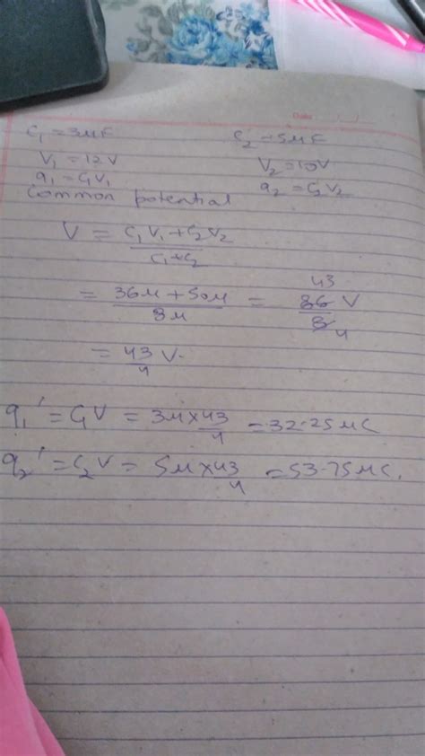 A Capacitor C F Has An Initial Potential Difference Of V