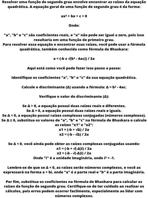 Resolver Uma Função De Segundo Grau Envolve Encontrar As Raízes Da