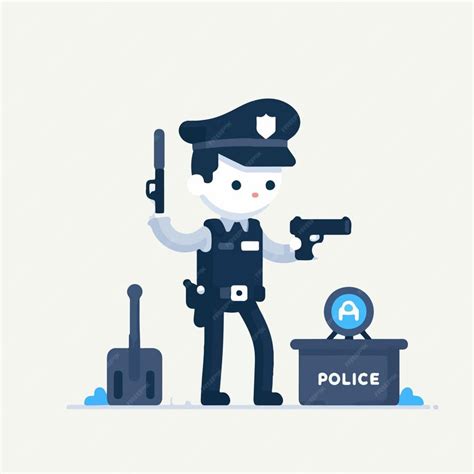 Premium Vector | Police characters are carrying out activities