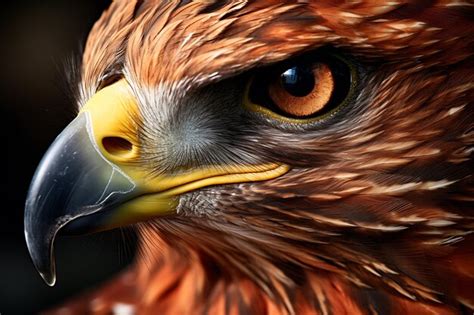 Premium AI Image | Closeup of a hawk's powerful hooked beak