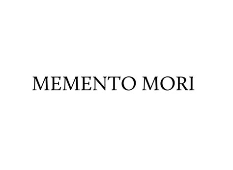 Memento Mori Tattoo Design