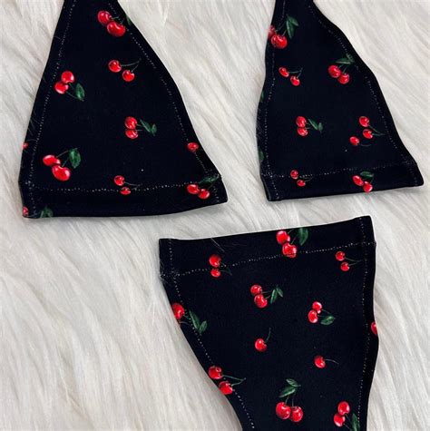 Stripper Bikini Set Cherry Print The Itsy Bitsys Collection Micro G String Bikini XXS