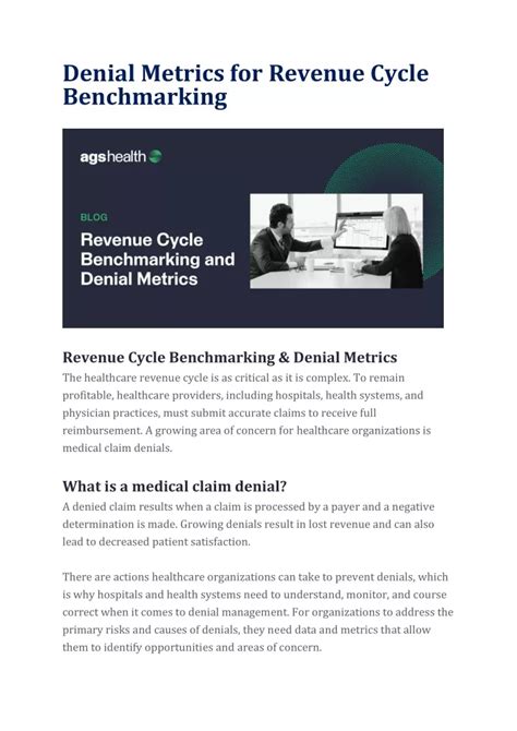 Ppt Denial Metrics For Revenue Cycle Benchmarking Powerpoint