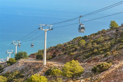 Cable Car On Mount Calamorro Benalmadena Spain Stock Image Image Of