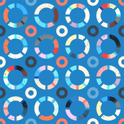 premium vector blue circle seamless pattern