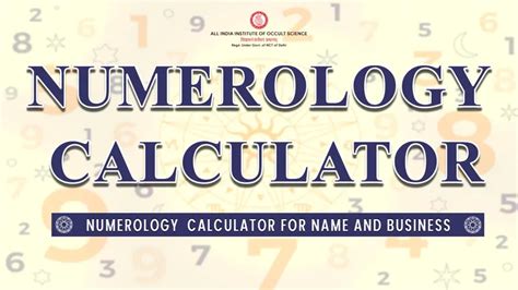 Special Numerology Calculator By Occult Science