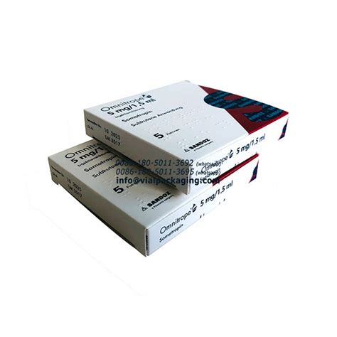 Vphpb Brand Hgh Braille Embossed Paper Box Vial Packaging