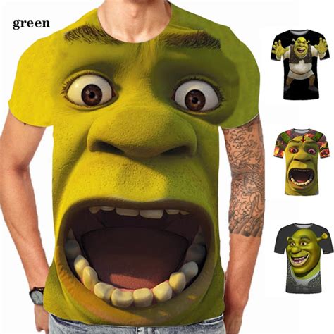 2020 New 3d Print T Shirt Men Shrek Shirt Funny T Shirts Hip Hop Short Sleeve Tshirt Streetwear