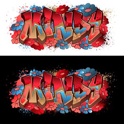 Graffiti Styled Name Design Mindy 3494876 Vector Art At Vecteezy