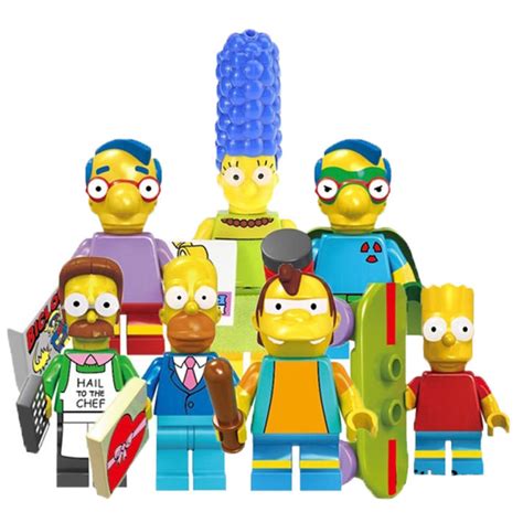 ฟกเกอรครอบครวซมปสนขนาดเลก Homer Marge Bart Lisa Flanders Neison