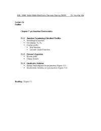 Pn Junction Electrostatics In Solid State Electronic Devices Eel