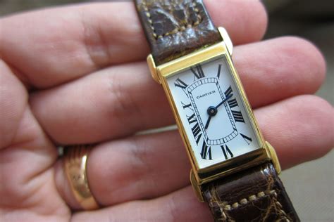 SOLD Cartier Vintage Duoplan Tank Fancy Lugs 1950s Rare