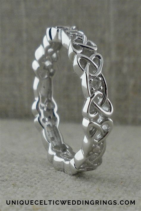 Ladies Silver Celtic Knot Wedding Ring with Diamonds — Unique Celtic ...