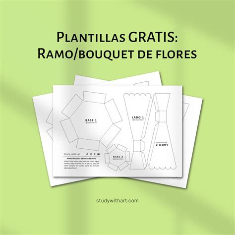 Plantilla Gratis De Ramo De Flores De Papel Diy Regalo De San