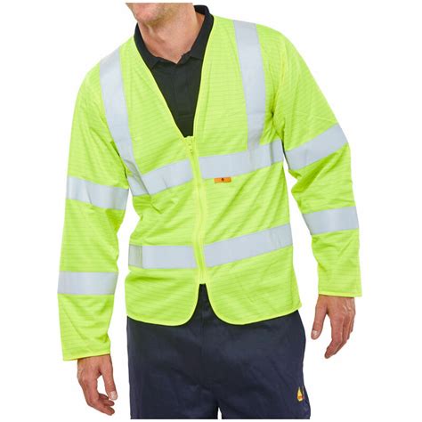 Beeswift Fire Retardant Hi Vis Jerkin Saturn Yellow Xl