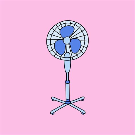 Cute and funny vector hand drawn clipart of fan with a cool air, for ...