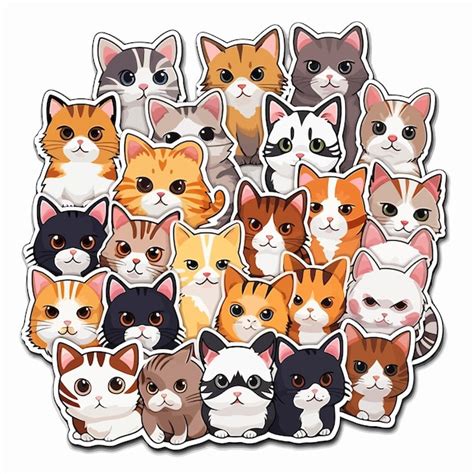 Premium Vector | Meow stickers