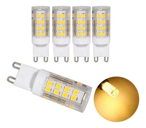 Kit 10 Lâmpada Led Halopin Bipino G9 5w Luz Amarela 3000k